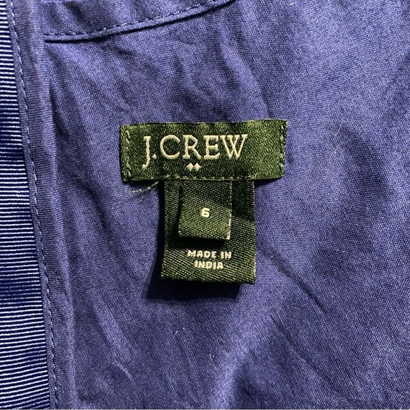 J Crew Blue Lazer Cut Embroiderd Lined Cotton A Line Dress - Picture 5 of 5